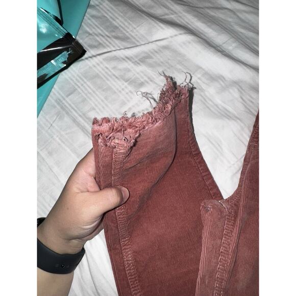 We The Free People Pants Womens 26 (26x26) Pink Corduroy Mid Rise Skinny Raw Hem - Picture 3 of 10